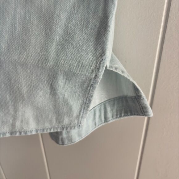 AVA & VIV Sz. X No Gap Button Front Short Sleeve Soft Cotton Denim Shirt #C - Picture 4 of 6